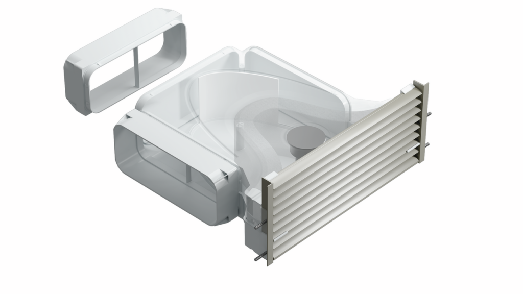 COMPAIR GREENflow Filterbox-Set mit Luftkanal und Lüftungsgitter für den Küchensockel